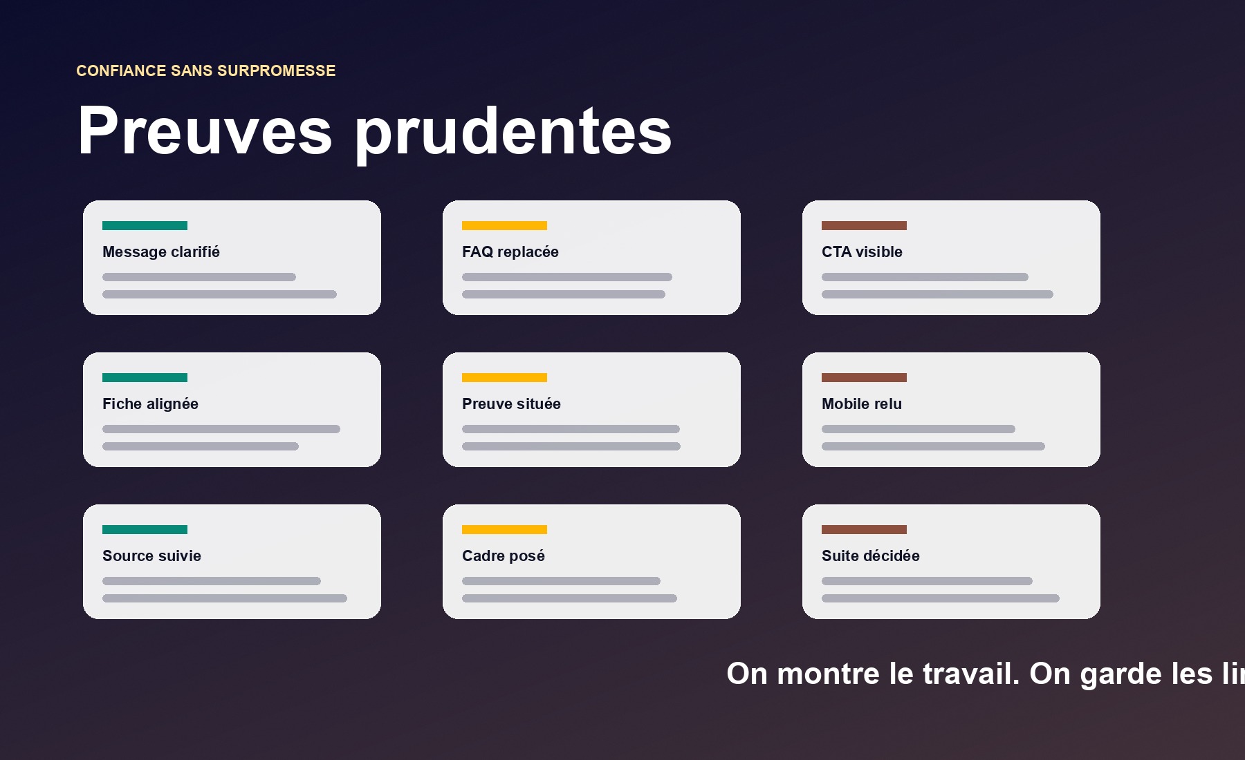 Mur de preuves prudentes Mission Libre